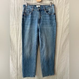 H&M Loose Relaxed Fit Mom Denim Jeans | Ankle Cropped | Size: US 10
